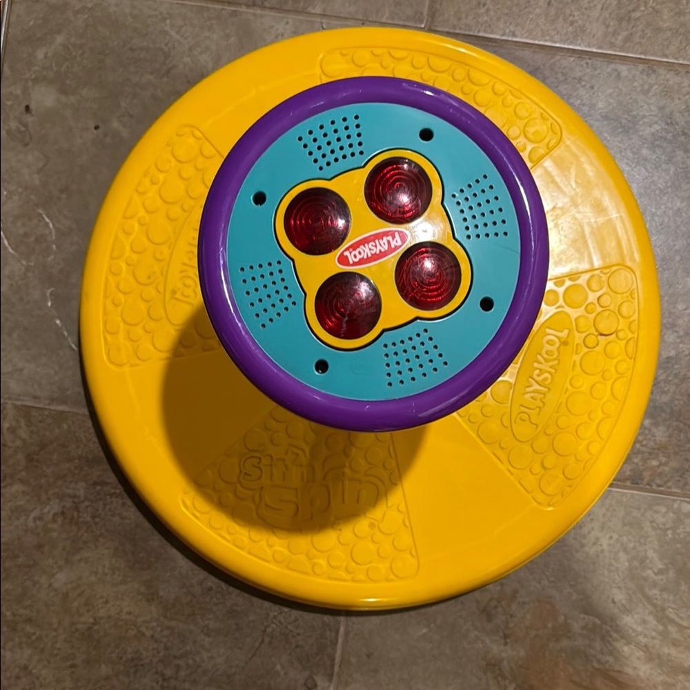 Sit 'n Spin Toy - Yellow and Purple vintage
